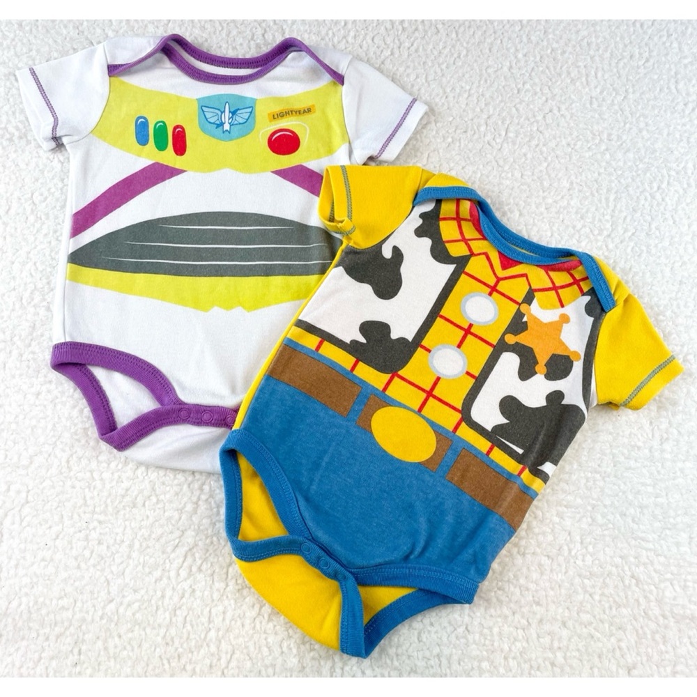 DISNEY • Set of Toy Story Woody & Buzz Lightyear Halloween Costume Onesies, 6-9M - Picture 12 of 16